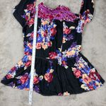 Free People ‎ Floral Brunch A Bunch Floral Tunic Top Bohemian Black Size S Summer Photo 9