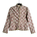 Vintage Dainty Floral Lace Ruffle Blouse Victorian Prairie Cottage Size Small Pink Photo 0