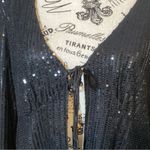 🩷NWT🩷 WOMENS BLACK SEQUINED LONG SLEEVE EVENING TIE FRONT COVER UP SZ XXL Photo 7