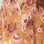 Spartina 449  Cora Silk Blouse Linden Size Large NWT Vintage Thistle Bran Photo 0