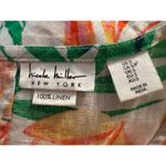 Nicole Miller  100% Linen Tropical Floral Print Ruffle Sleeve Dress Size Small Photo 3