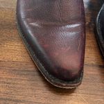 John Fluevog Burgundy Leather Harness Ankle Boots Pointed Western Unisex M7/W9 Photo 3