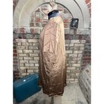 Vanity Fair robe satin embroidered collar brown button front brown pink yellow Photo 3