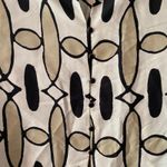 ZARA  Tan Black Button Down Long Sleeve Shirt Geometric Print Women's size Small Photo 5