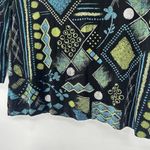Vintage Renaissance Artsy Slinky Knit Top Black Blue Art To Wear Size PL Photo 4