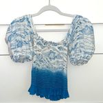 Surf Gypsy  Cute Blue and White Tiger Stripe Top Photo 1