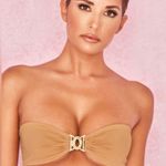 House Of CB NWT  London Bikini Swimsuit Bandeau Top Miyato Pale Gold XS Photo 3