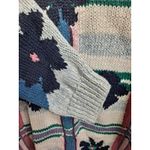 BEST American Clothing Co. Floral Plaid Knit Sweater Pullover Small Oversized Blue Photo 3