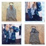 American Age  Acid wash embroidery halter top sz M Photo 11