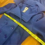 579 Royal Blue Double Breasted Pea Coat Jacket Pockets size Medium 90s y2k Cozy Photo 8