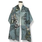Butterfly Scarf Women Gauzy NWT FLAWS Lace Nature Women Grayish Lightweight Gray Photo 1