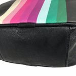 Betsey Johnson  Striped Mini Backpack with Bow, Black, Pink, Green Photo 4