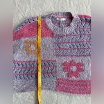 Moon & Madison Large Fuzzy Cropped Flower Sweater NWT Photo 11