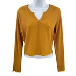Nordstrom Good Luck Gem Long Sleeve Ribbed Basic Solid Crop Top Large Photo 15