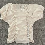 Club Monaco NWT  Ruched Puff Sleeve Top Sz L Photo 11