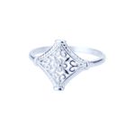 Boutique 14k White Gold‎ Plated 316L Cutout Filigree Hollow Ring, Size 10 Photo 11