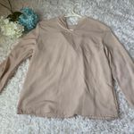 H&M Beige Ruffle Long Sleeve Blouse Photo 1