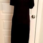 H&M || Black short sleeve long sweater dress with bejeweled collar. Photo 3