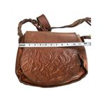 Patricia Nash Tan Saddle Tooled Leather Floral Embossed Crossbody Bag Photo 3