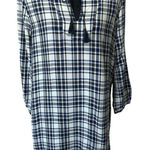 Madewell  Plaid Artiste Tassel Tunic Mini Dress Size‎ Small Light Flannel Pockets Photo 0