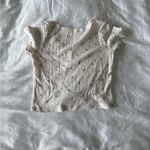 Brandy Melville , white crop T-shirt with flowers Photo 2