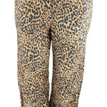 Gap Brown Leopard Animal Print High Rise Flare Wide Leg Trousers Pants Size L Photo 0