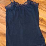 Grane Lace Trim Cami Tank Top XL Nylon Spandex V Neck Adjustable Straps Y2K Black Photo 0