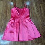 PATOU Pink Cotton Blend Satin Mini Dress FR 44 Cutout Waist Cocktail Party Dress Size undefined Photo 12