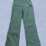 H&M 🛎️ 5/$20  Cropped Green White Stripe Trouser Pant Size 2 Photo 0