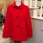 Kate Spade Red 100% Wool Cape Jacket XXS Statement Outerwear Photo 1