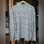 Vintage 90s Winnie The Pooh mockneck sweater long sleeve tee floral print disney Blue Size L Photo 2