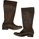 Frye Melissa Brown Leather Button Back Zipper Leather Boots size 8B Photo 0