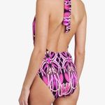 Ted Baker ππ Linear Pattern Deep Plunge Swimsuit Photo 2