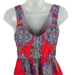 Tibi Silk Boho Dress Red Paisley Print Size 2 Photo 7
