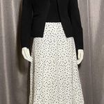 Loft  Womens Polka Dot MIDI Flowy Black White Skirt Photo 1