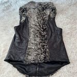 Dolce Cabo Faux Fur & Faux Leather Drape Vest Size S – Black/Gray Black Photo 12