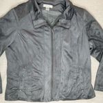 Christopher & Banks | Gray Zip-Up Faux Suede Jacket | PXL Photo 3