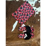 Victoria's Secret NEW  Slippers Floral Red Black L 9/10 Slipper Shoes sandals #61 Photo 1