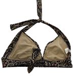 J Crew Bikini Top Womens Small D Cup Black Gold Paisley Print Halter Swim Padded Photo 1