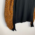 Veronica Beard Adler mixed media leopard sweater Black Orange Merino Wool Small Photo 11
