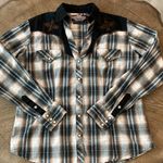 Brooks & Dunn Collection by Panhandle Slim Large Plaid Western Shirt Pearl Snap Black Photo 9