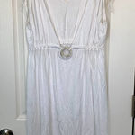 Perry Ellis  XS/S‎ White Deep V-Neck Beach Coverup Dress Photo 0