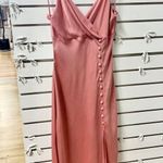 ZARA  Sleeveless Buttoned Side Slit Midi Slip Dress Dusty Pink Women's Size S Photo 3