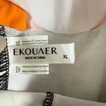 Retro Floral One Piece Swimsuit Halter Skirted Boyshort Pin Up Swimsuit XL Black Orange Photo 7