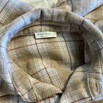 None Gray Casual Button Down Shirt with Flannel Comfort Photo 1