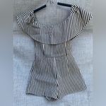 Sugar Lips  - Black and Cream Off the Shoulder Romper. Size XS Photo 3