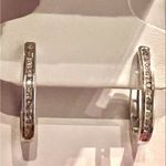 Macy's Macy’s Hinged Oval Hoop Channel Earrings Boxed 925 Sterling-SK9 Fine Jewelry NIB Photo 1