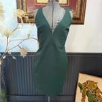 NWT Lulus Perfect Pick Plunging Neck Emerald Green Bodycon Dress ~ Size XL 💛🍄 Photo 2