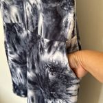 Gaiam Tie-Dye T-Shirt Dress Medium Black Gray Short‎ Sleeve Pocket Casual Photo 3