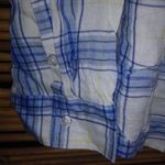 Maison Jules  XL Cobalt Glaze Blue Plaid Top Plus Photo 1